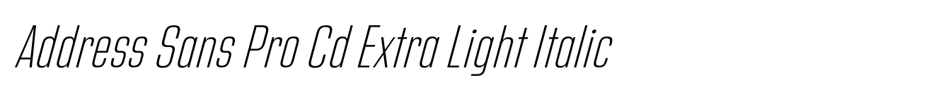 Address Sans Pro Cd Extra Light Italic